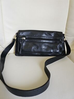 Calvin Klein Black Leather Crossbody Bag